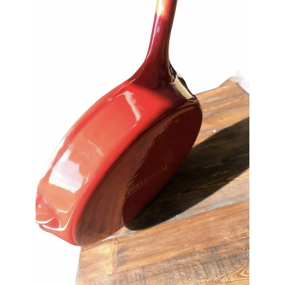 Cooks Essentials.  Red Cast Iron Heavy Pan 11"